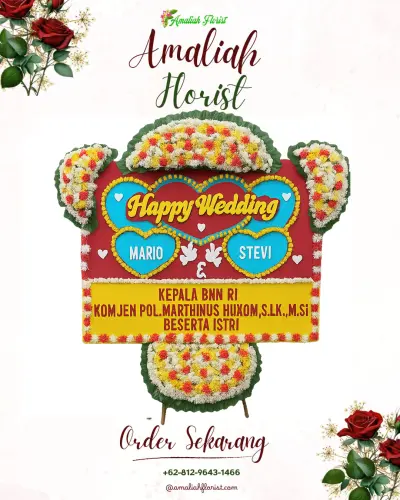 Karangan Papan Bunga Pernikahan di Ciniru